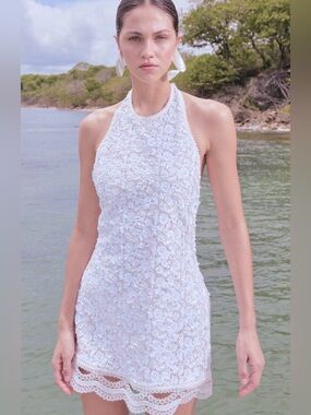 New Waimari MEDIANOCHE MINI DRESS WHITE